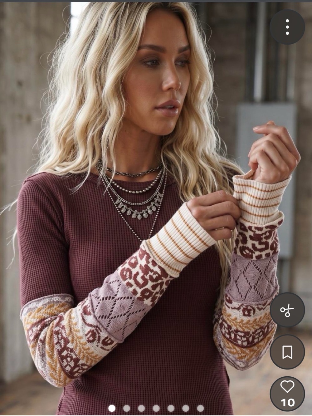Free People We The Free All In Cuff Top in chocolate combo size small